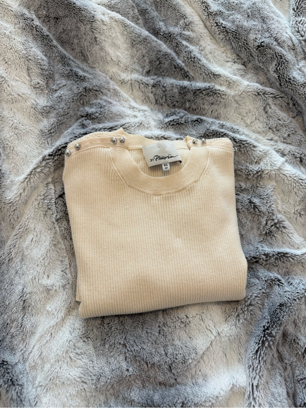 3.1 Phillip Lim Cream Wool-Blend Button-Detail Sweater – XS